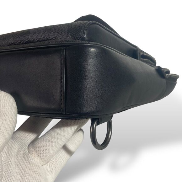 Coach Men Ethan Pack Crossbody Backpack Signature Leather Charcoal Black CV918 - Picture 12 of 13